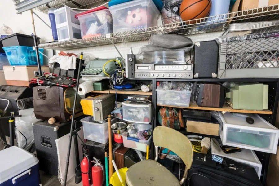 Stored items in a garage