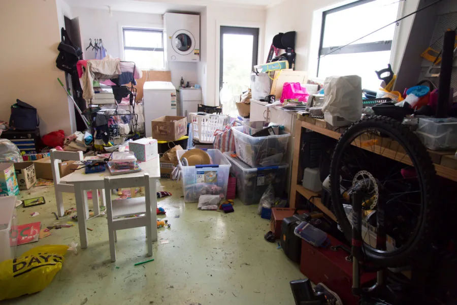 Household belongings ready for a cleanout