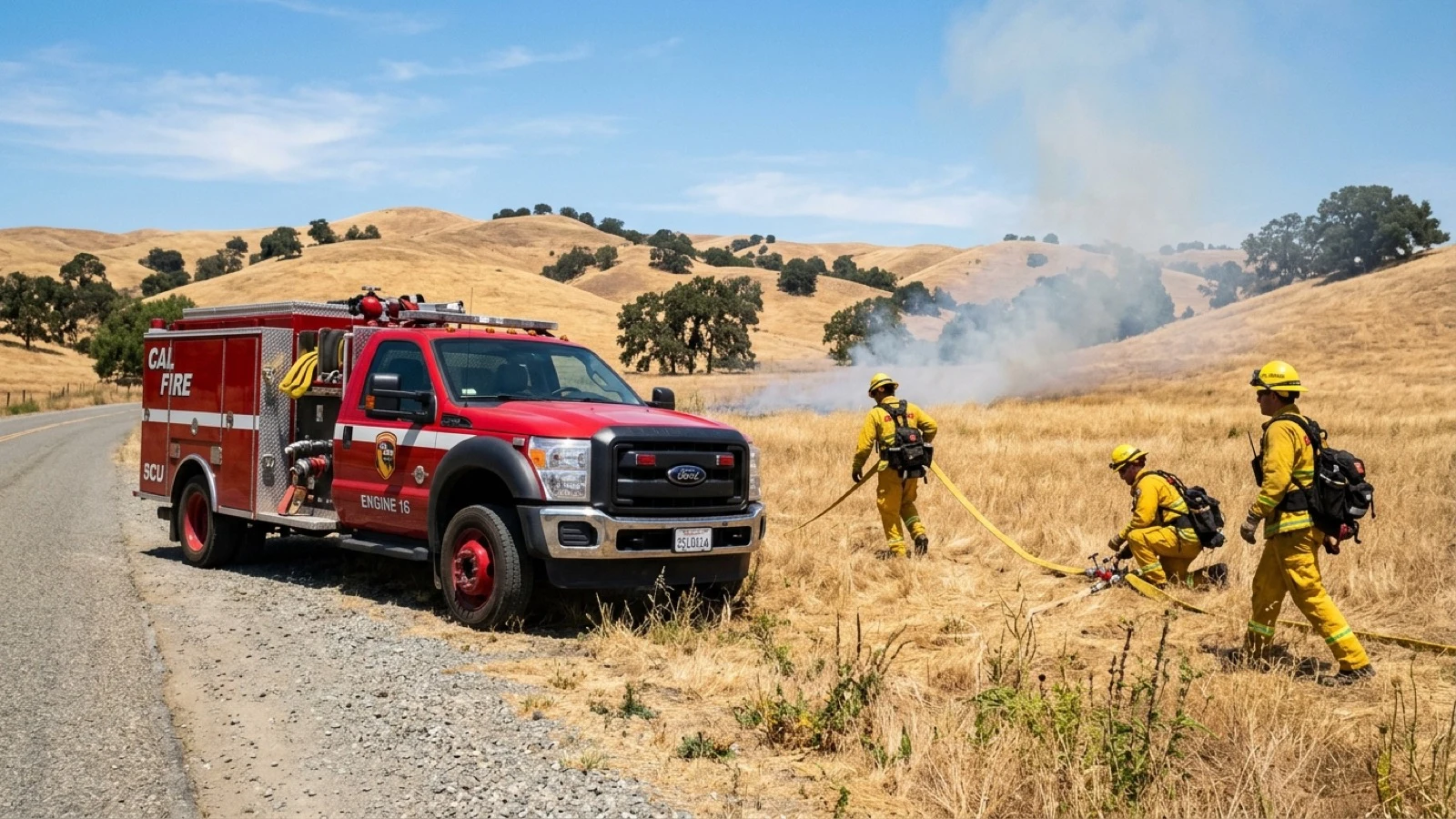 Firefighters Rapidly Contain Four-Acre Grass Fire on Tesla Road Corridor West of Livermore
