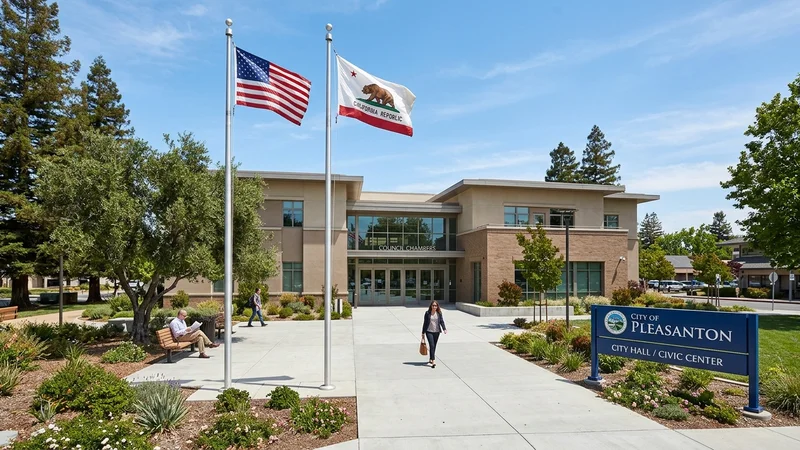Pleasanton City Hall where city council members approved centralized weather-based smart irrigation systems for twenty-four public parks