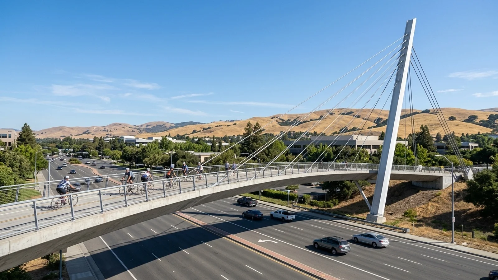 Iron Horse Regional Trail corridor at Bollinger Canyon Road where final engineering contracts for an elevated multimodal overcrossing were approved