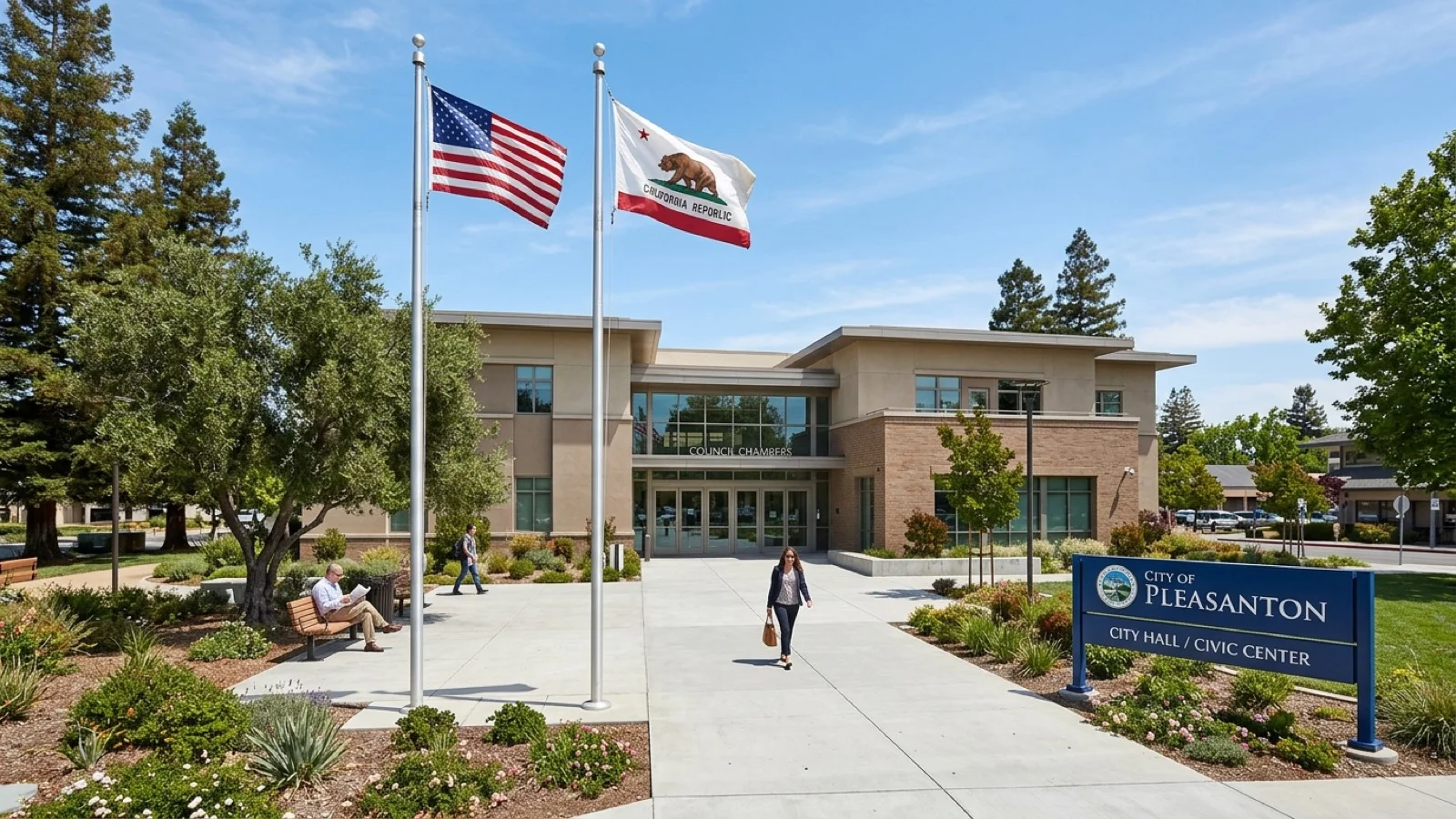 Pleasanton civic facilities and community partner offices supporting family resource networks across Alameda County