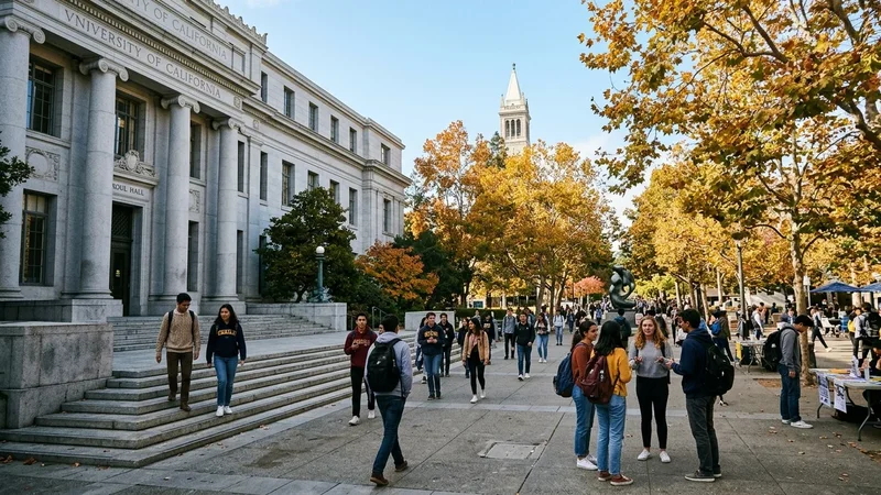 Sproul Hall on the UC Berkeley campus where university leaders outlined $28 million in structural operational budget reductions