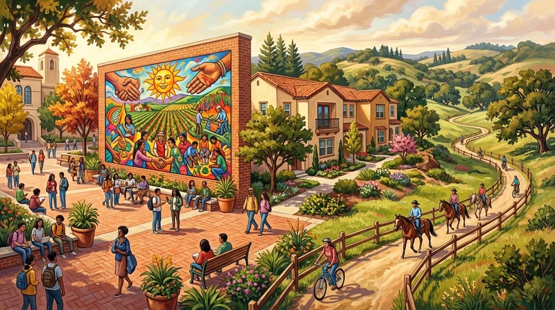 University heritage mural, aerospace research, and Peninsula civic architecture