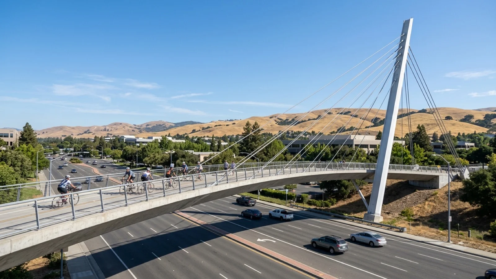 The Robert I. Schroder pedestrian and bicycle overcrossing along the Iron Horse Regional Trail in Central Contra Costa