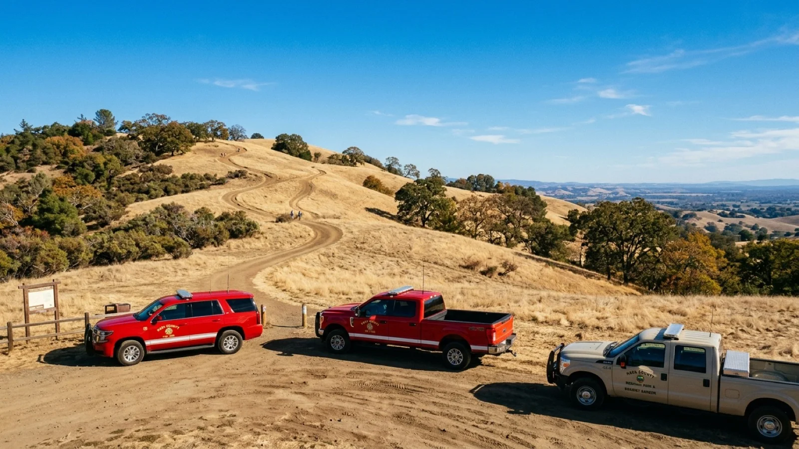 Scenic hillside recreational trails and emergency staging at Skyline Wilderness Park in east Napa