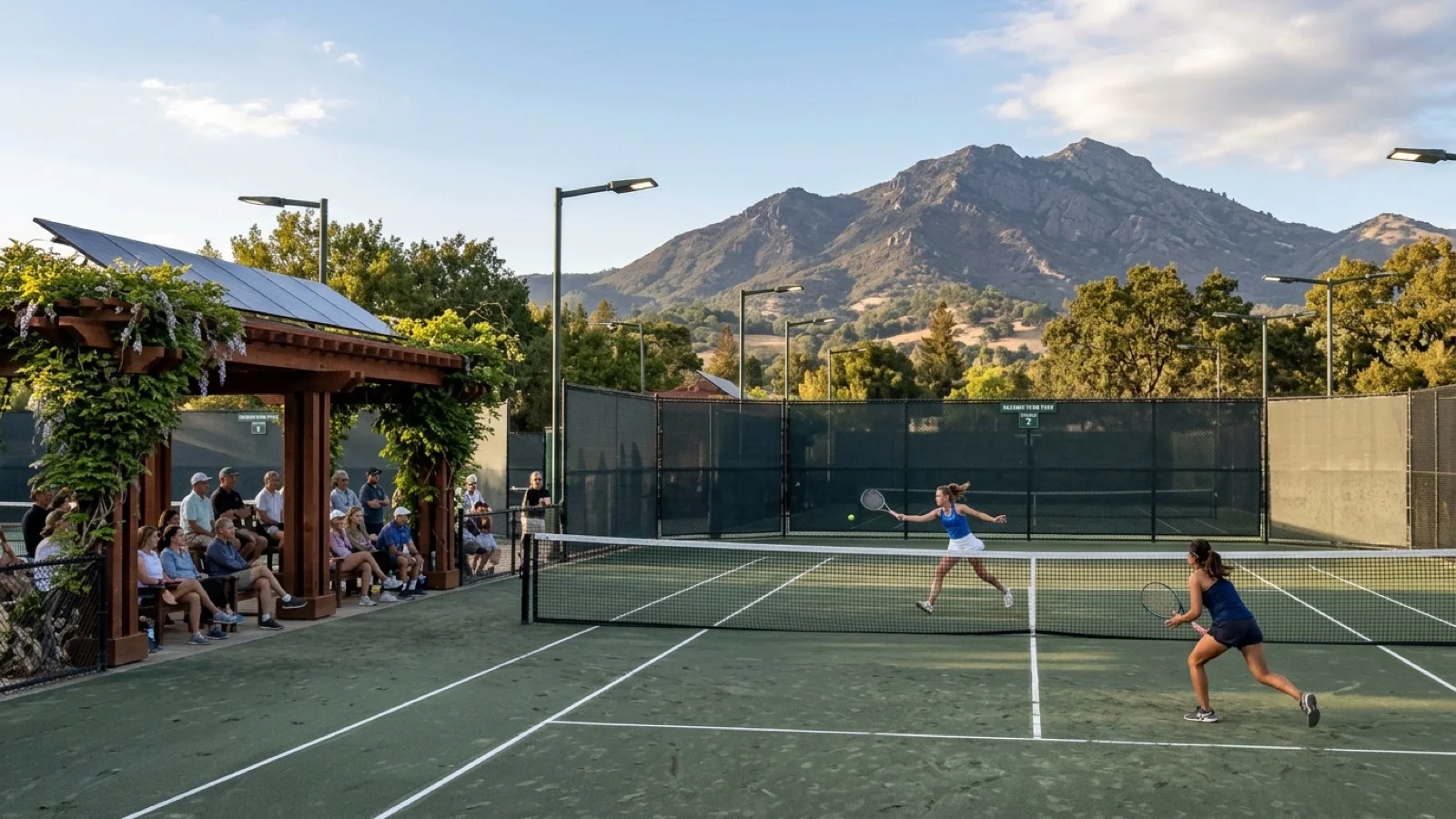 City of Walnut Creek Opens Six Resurfaced Cushioned Tennis Courts and Solar Spectator Arbor at Heather Farm Park