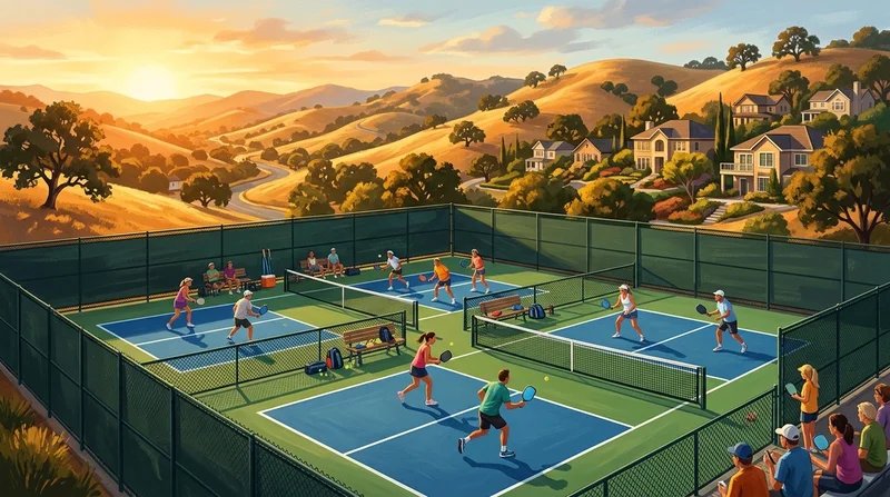 Outdoor pickleball courts at Rudgear Park in Walnut Creek