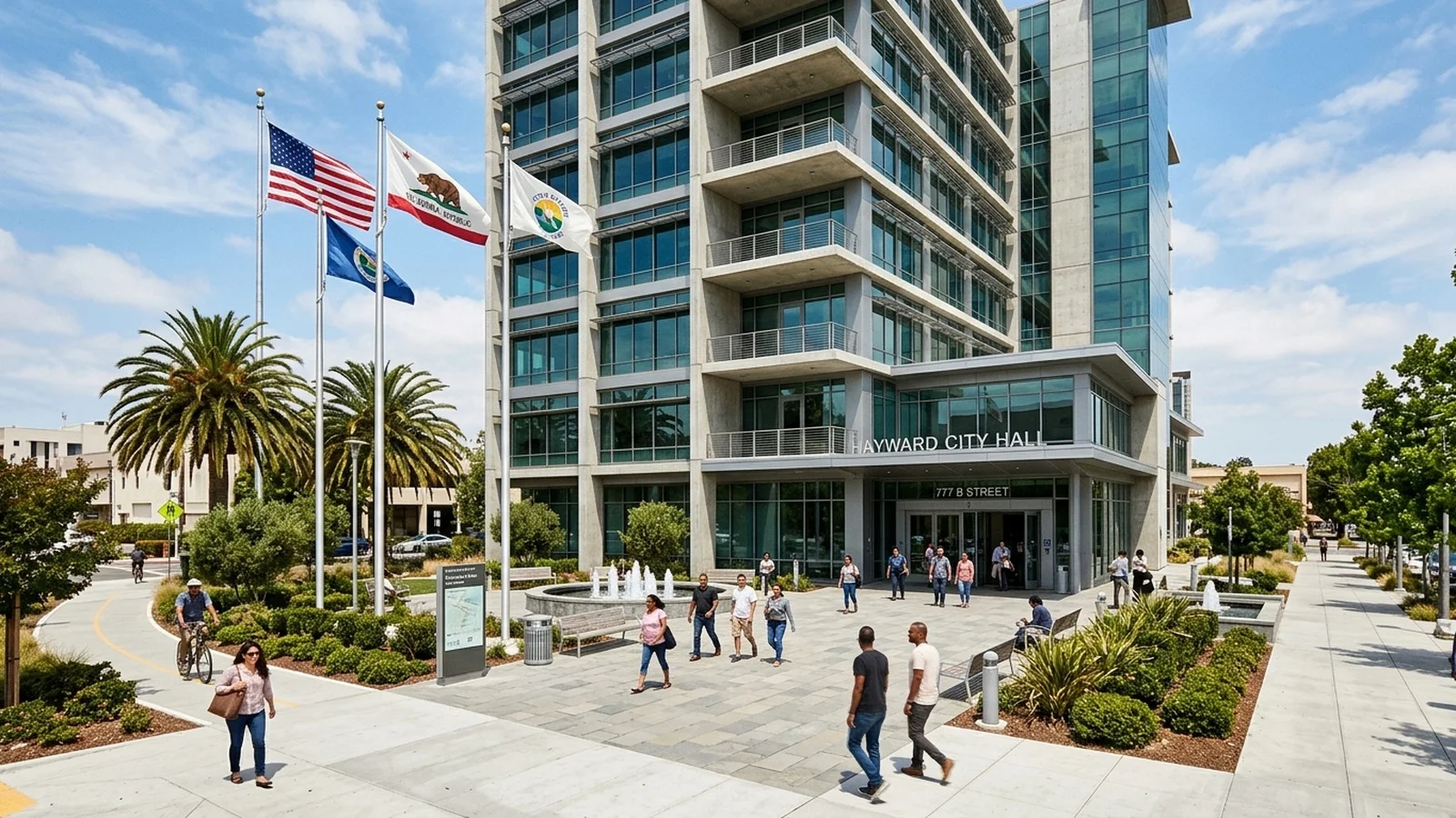 Hayward City Hall and B Street cultural district where downtown culinary merchants host the second annual Taste of Hayward festival