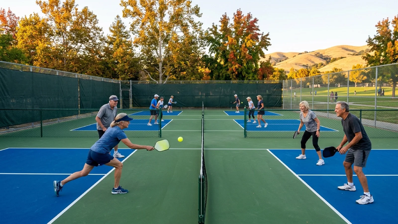 City of San Ramon Opens Eight Cushioned Pickleball and Tennis Courts with Acoustic Sound Curtains at Athan Downs Park