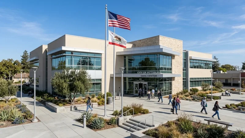 Pittsburg City Hall where planning commissioners approved a two-year extension for a 200-megawatt battery energy storage project