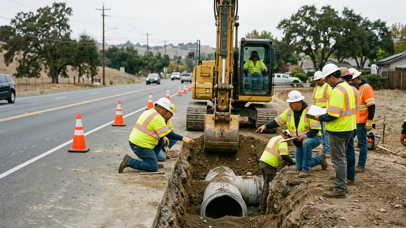 Contra Costa County municipal engineering and parks maintenance crews preparing waterfront and playground infrastructure improvements