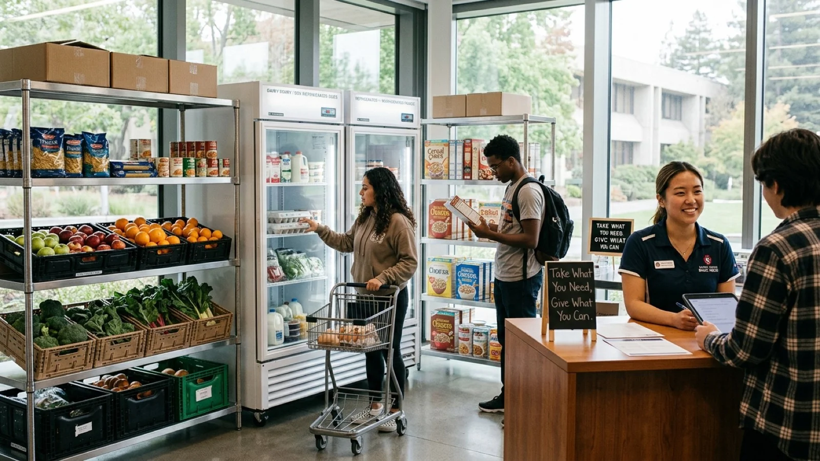 Interior of Diablo Valley College Student Basic Needs Center and Resource Pantry in Pleasant Hill