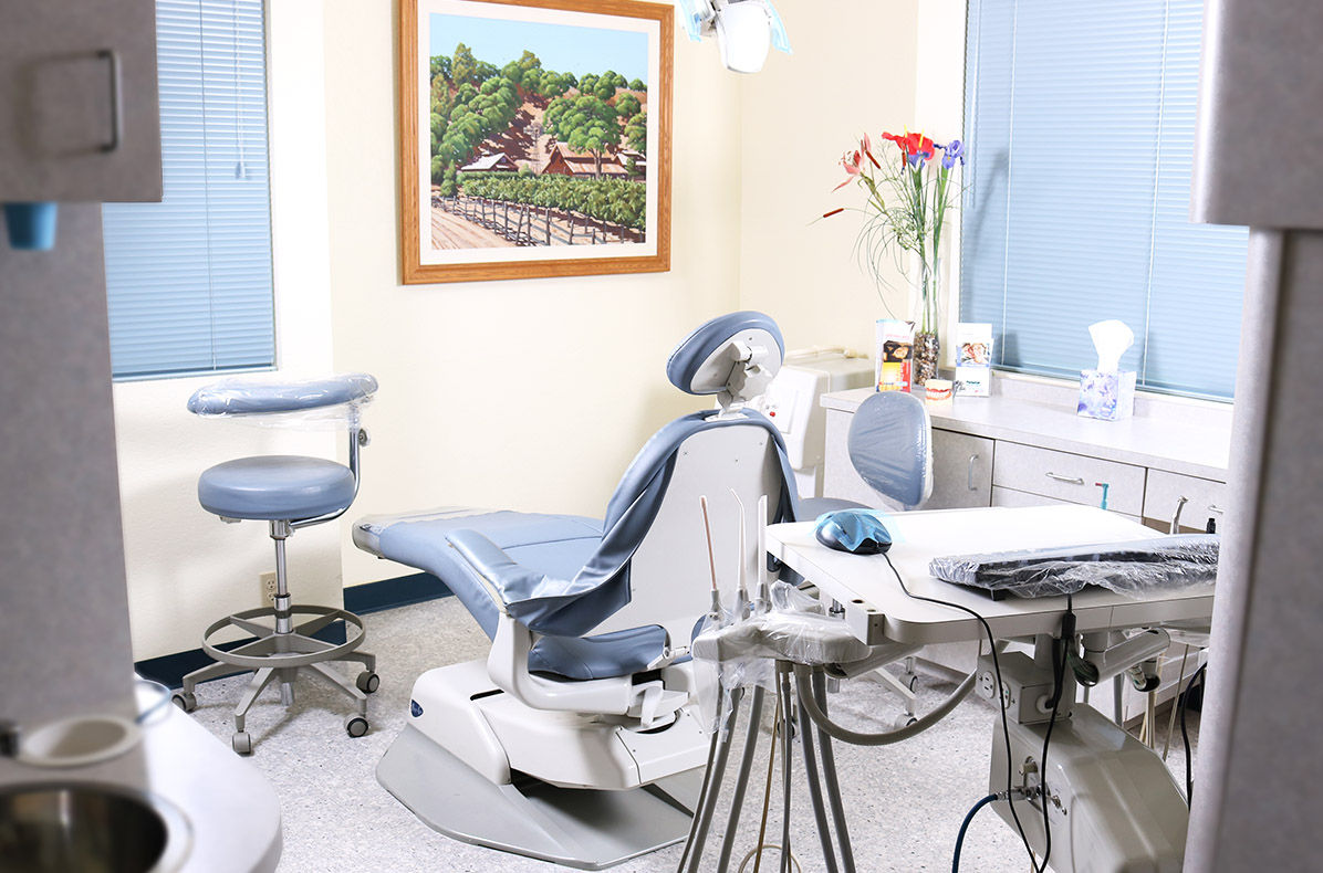A bright treatment room at Amare Dental